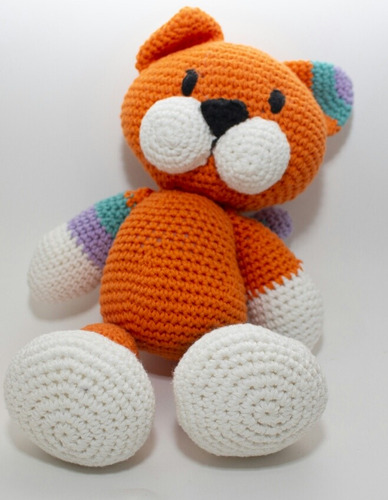 Gato Tejido Crochet Muñeco Amigurumi. Ideal Bebes Y Niños