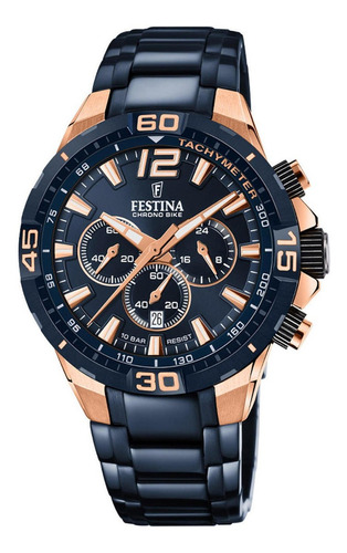 Reloj pulsera Festina F20524 con correa de acero inoxidable color azul