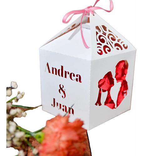 15 Cajas Caladas 10x16cm  Boda Casamiento Personalizadas