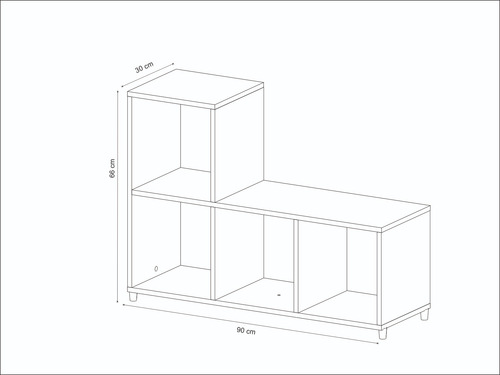 Imagen 5 de 5 de Mueble Librero 4 Nichos E1717.0005 Nogal
