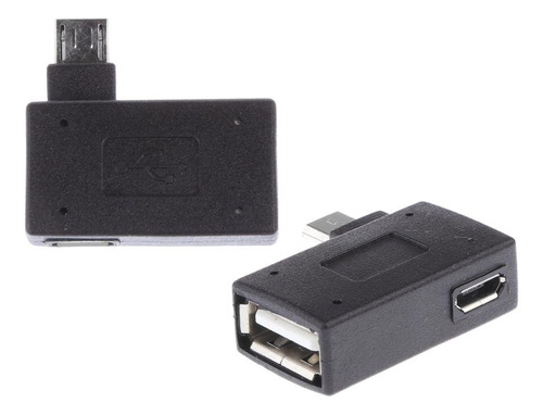 2x Adaptador De Anfitrión Otg Usb 2.0 De Ángulo De Con