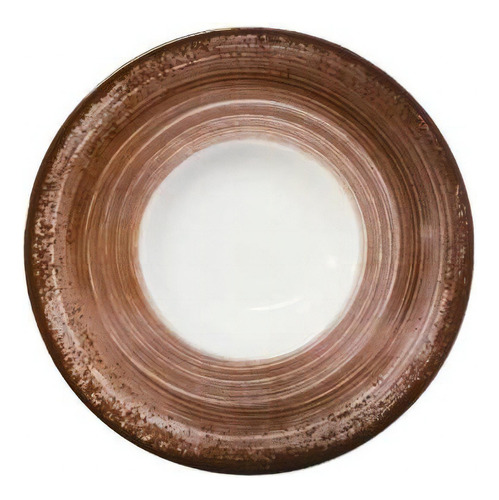 Prato Para Risoto Em Porcelana Schmidt Esfera 21cm Marrom