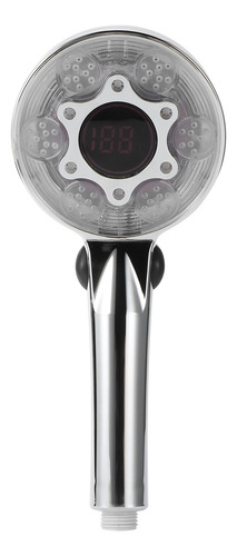 Cabeça De Chuveiro G1/2in Digital Led De 3 Cores Com Tempera