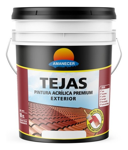 Pintura Premium Exterior Para Tejas 18 L Color Tierra Colorada