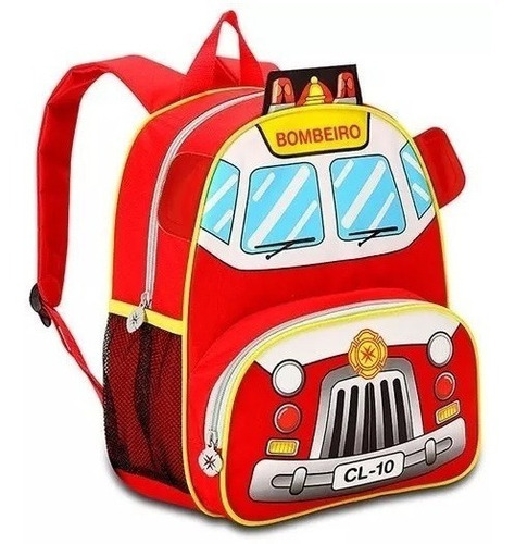 Mochila Infantil Bolsa Escolar Bombeiro Clio 8020