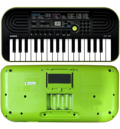 Teclado musical Casio Mini SA-46 32 teclas preto/verde