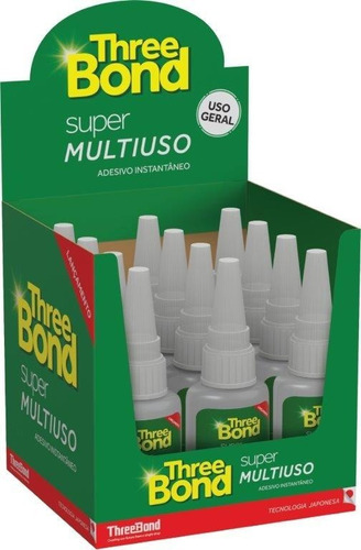 Cola Instantânea 20g Three Bond Super Multiuso Caixa C/12un