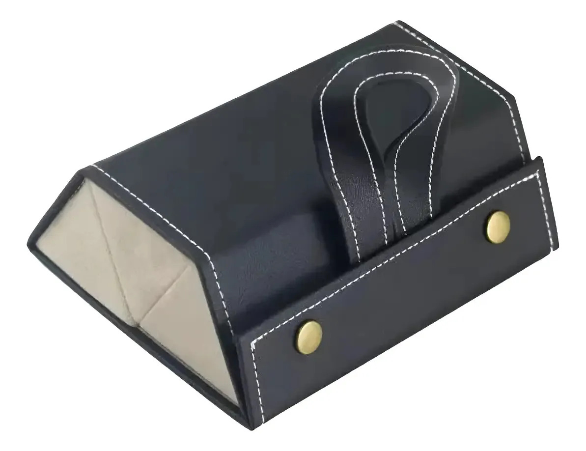 Estojo Porta Óculos Para 3 Óculos Couro Sintético Premium Preto