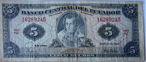 Billete Ecuador -5 Sucres  20-4- 1983 (bb94