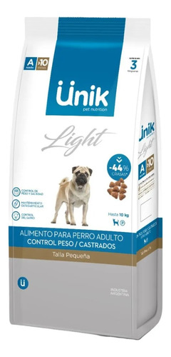 Alimento Unik Light Perro Talla Pequeña 3 Kg + 1 Kg Pet Beto