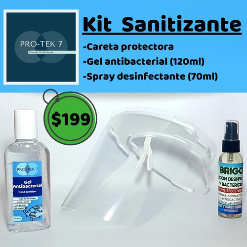 Kit Sanitizante (careta, Antibacterial, Desinfectante)