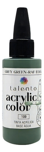Tinta Acrylic Color Para Modelismo- Diversas Cores - Talento Cor 109- GREY GREEN-RAF(COCKPIT)