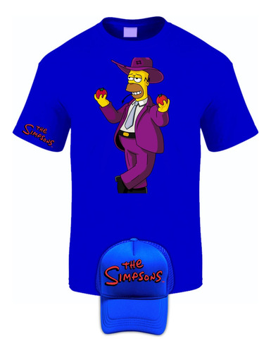 Camiseta Manga Corta Homero Simpson Vaquero Obsequio Gorra 