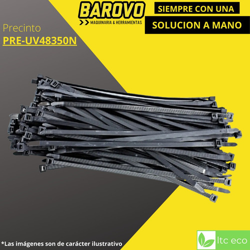 Imagen 3 de 9 de Precinto Plastico Prensacable 4,8 X 350 Mm X 100 Unidades