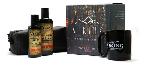 Kit Barba Com Shampoo, Balm, Necessaire E Caneca - Terra