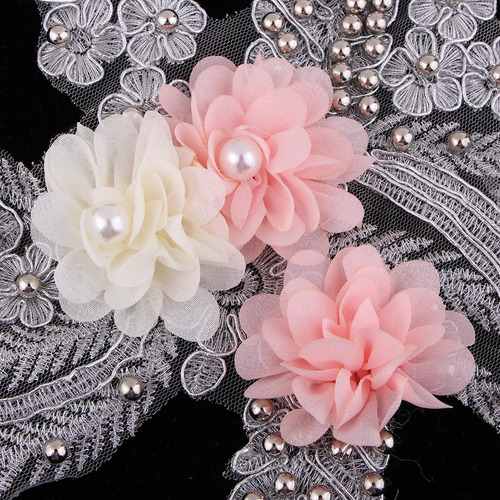 De Encaje De Malla De Flores Coser Apliques Para