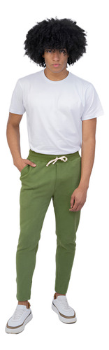 Calça Moletom Camurçado Masculina Reta Lisa Corte Slim