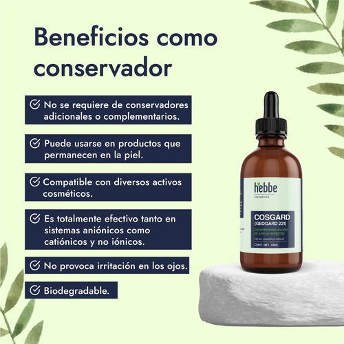 Imagen 3 de 9 de Cosgard Geogard 221 Conservador Natural Cosméticos Bio 30 Ml