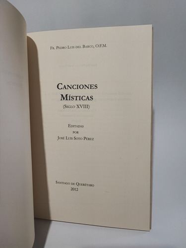 Canciones Místicas Siglo Xviii Luis Del Barco (Usado)