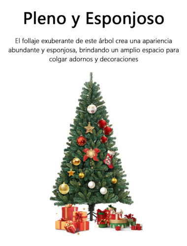 Árbol De Navidad Artificial Con 800 Ramas Color Verde 1.8m