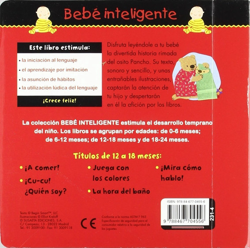 La Hora Del Baño, De Vv. Aa.. Bebé Inteligente De 12 A 18 Meses Editorial Susaeta, Tapa Dura En Español, 2011