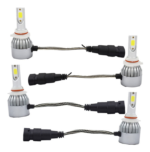 Gxywady Juego Luz Led Combo Haz Alto Kit Conversion Faro Cob