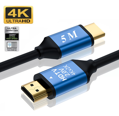 Cabo HDMI macho Vanjoe de 5 metros de áudio 4K para TV Pc Conector HDMI Full Hd Cabo HDMI Cabo HDMI de 5 metros Cabo de alto-falante Cabo de plugue Cabo auxiliar de Displayport de áudio
