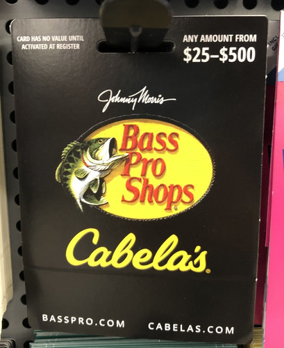 Imagen 1 de 1 de Bass Pro Shops Tarjeta De Regalo De 25$ A 200$ Gift Card