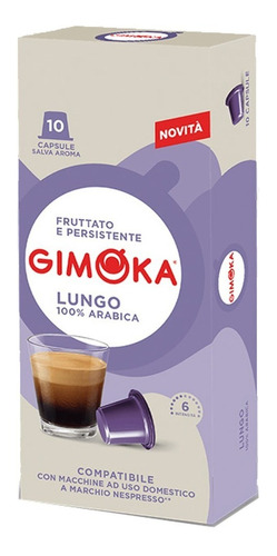 Caja X10 Capsulas Gimoka Lungo Compatible Nespresso