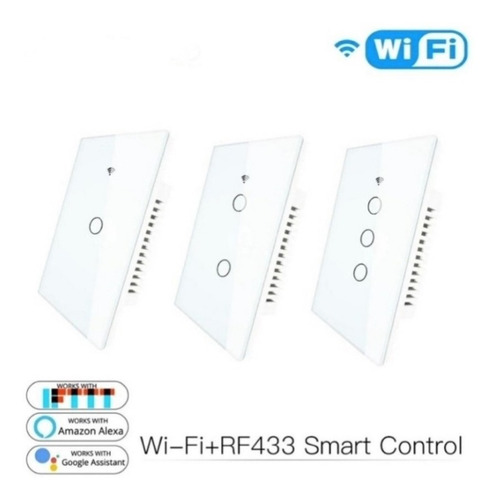 Imagen 3 de 9 de Apagador Inteligente Wifi 1 Botón Sencillo Interruptor Touch