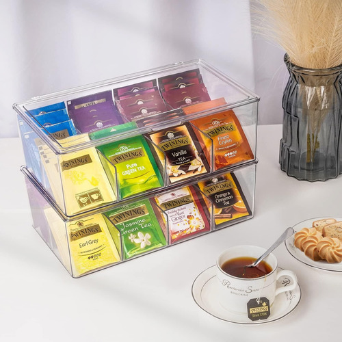 Caja Almacenamiento Bolsas De Té Con Tapa, Caja Organizadora