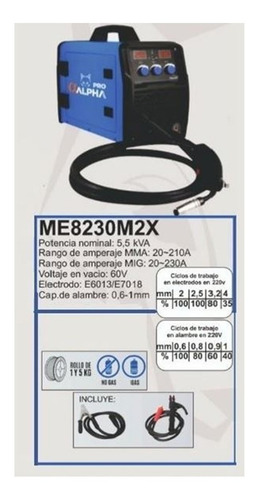 Soldadora 2 En 1 Inverter Mig Electrodo Alpha Pro 230a Elsue