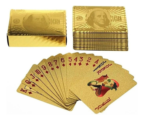 Baralho Poker Truco Gold Carta Dourado Premium Jogo Pvc