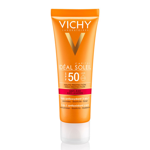 Imagen 2 de 3 de Protector solar Vichy Ideal Soleil Anti-edad en crema FPS50 x 50 ml