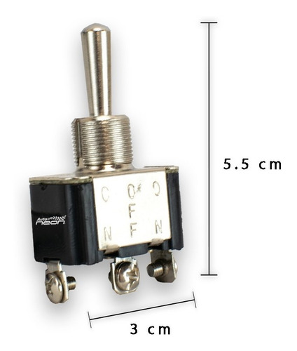 Switch Interruptor Palanca 3 Pasos Cromado 12v