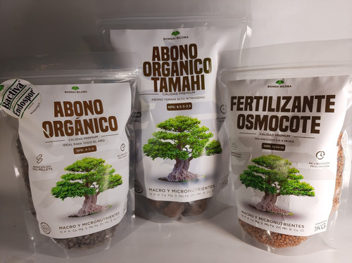 Kit 3 Kg. 1 Kg Osmocote, 1 Kg Orgánico Pellets 1 Kg Tamahi (Usado)