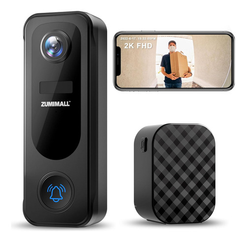 Cámara De Timbre Zumimall Wireless 2k Fhd, Videos De Videos