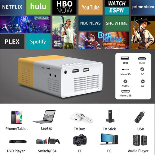 Mini Tv Portátil Projetor 4k