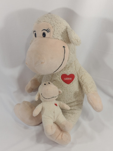 Pelúcia Nestlé Coleção Mãe E Filho Ovelha Carneiro 45cm (Usado)