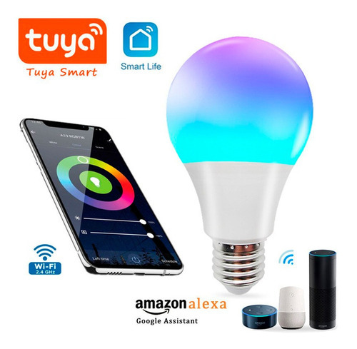 Lámpara WiFi inteligente de 15 W + 3 W Rgb Tuya Alexa y Google Light Color RGBW+WW 90 V 240 V (Bivolt)