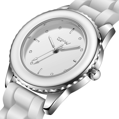 Reloj Luminoso Simple Para Mujer Tpw Color De La Correa Blanco