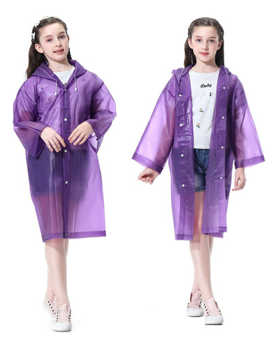 Poncho De Lluvia Para Nios Y Nias, Paquete De 2 Chaquetas Re