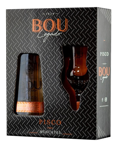 Pack Pisco Bou Legado Reservado Blanco 40 750cc Copa Regalo