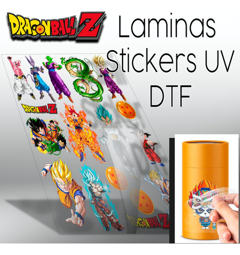 Stickers Uv Dtf Anime Dragón Ball Z