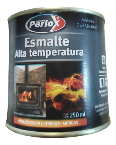 Esmalte Sintético Alta Temperatura Perlox 1/4lt Negro P G 