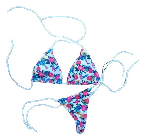 Bikini Triangulito Estampadas Colaless Con Tirass