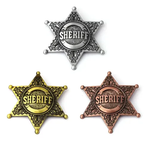 O Broche Do Xerife Dos Eua, Uu. Estrela Hexagonal De Bronze
