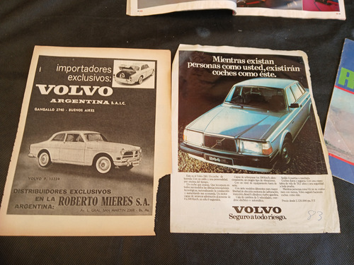 Lote Publicidad Volvo Originales 244 Gl 760 264 Gle Antiguo (Usado)