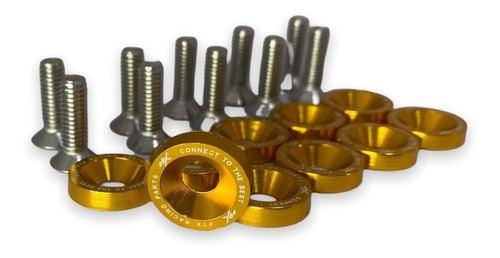 Arandelas Aluminio Moto Auto Atv Ftx 6mm M6 X10u Gold
