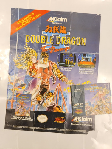 Double Dragon 2 Nes Solo Poster Manual Instructivo No Juego